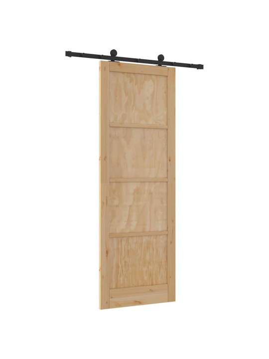 Bīdāmās durvis manuāls dabīga un melna 83 x 232 cm