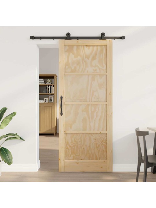 Bīdāmās durvis manuāls dabīga un melna 86 x 211 cm