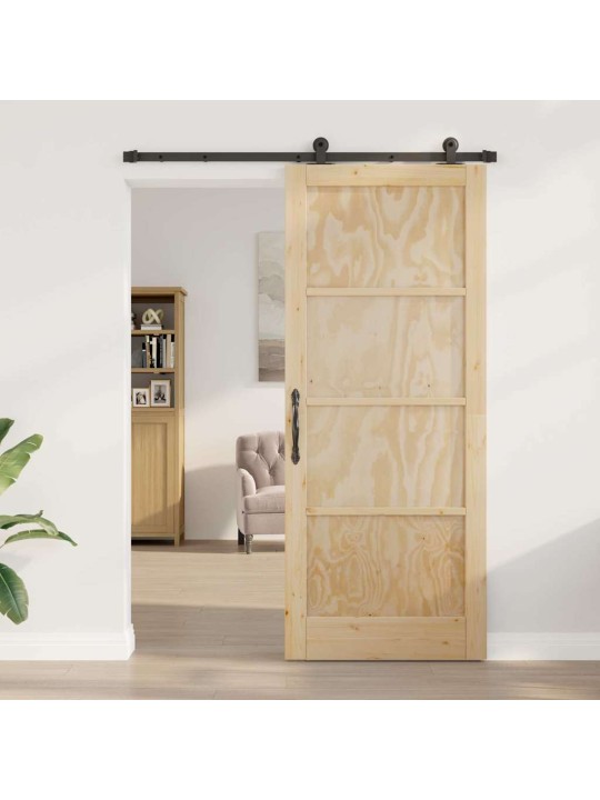 Bīdāmās durvis manuāls dabīga un melna 86 x 211 cm