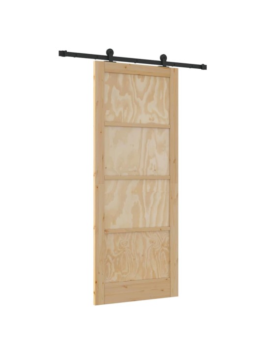 Bīdāmās durvis manuāls dabīga un melna 86 x 211 cm