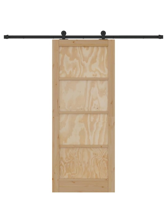 Bīdāmās durvis manuāls dabīga un melna 83 x 202 cm