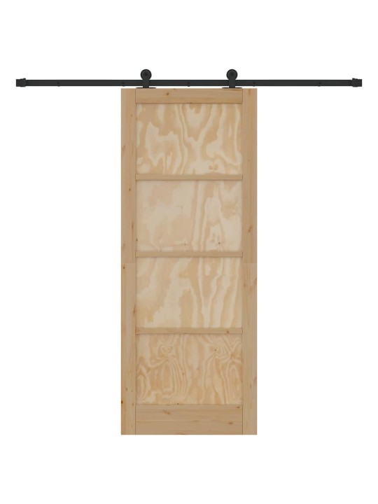 Bīdāmās durvis manuāls dabīga un melna 83 x 211 cm