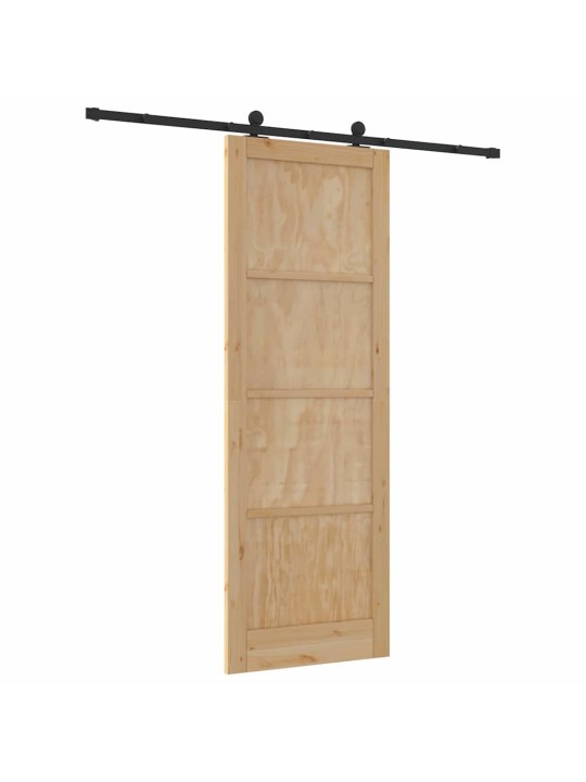 Bīdāmās durvis manuāls dabīga un melna 83 x 232 cm