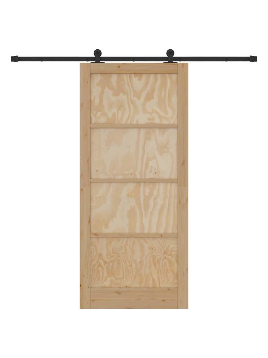 Bīdāmās durvis manuāls dabīga un melna 93 x 211 cm