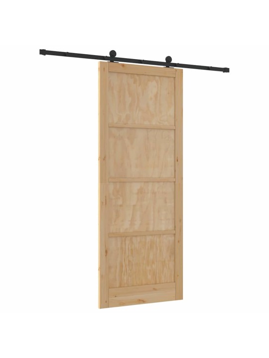 Bīdāmās durvis manuāls dabīga un melna 93 x 232 cm