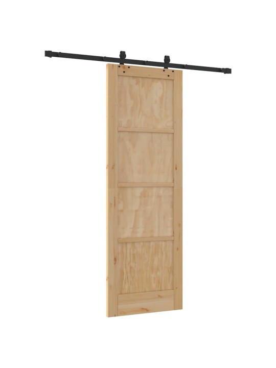 Bīdāmās durvis manuāls dabīga un melna 73.5 x 211 cm