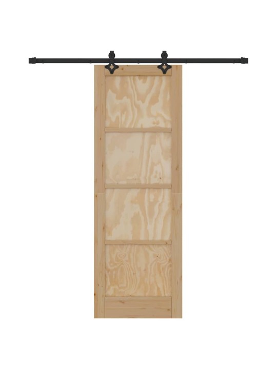 Bīdāmās durvis manuāls dabīga un melna 73.5 x 211 cm