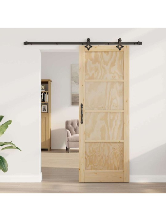 Bīdāmās durvis manuāls dabīga un melna 78 x 211 cm