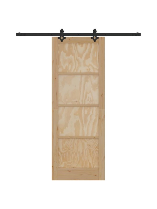 Bīdāmās durvis manuāls dabīga un melna 78 x 211 cm
