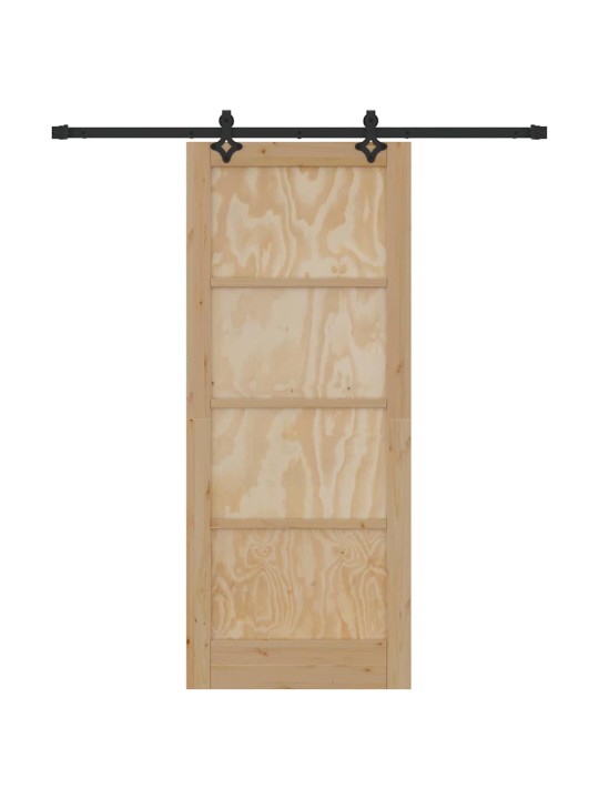Bīdāmās durvis manuāls dabīga un melna 83 x 202 cm