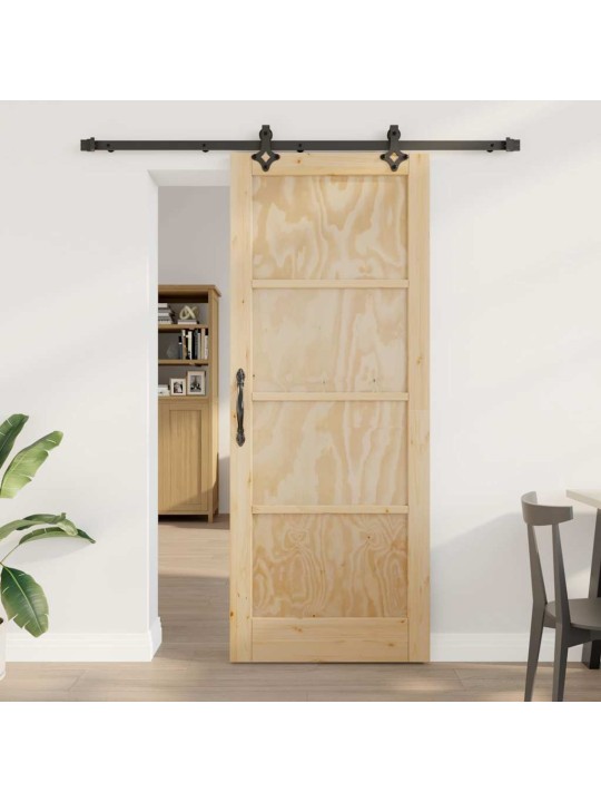 Bīdāmās durvis manuāls dabīga un melna 83 x 211 cm
