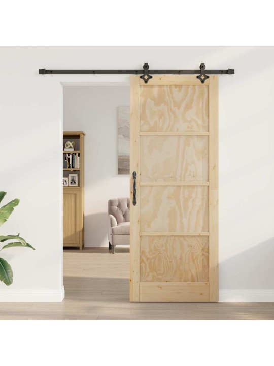 Bīdāmās durvis manuāls dabīga un melna 83 x 211 cm