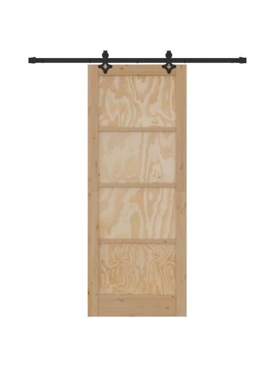 Bīdāmās durvis manuāls dabīga un melna 83 x 211 cm