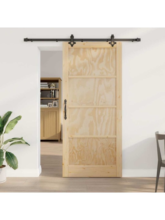 Bīdāmās durvis manuāls dabīga un melna 93 x 211 cm