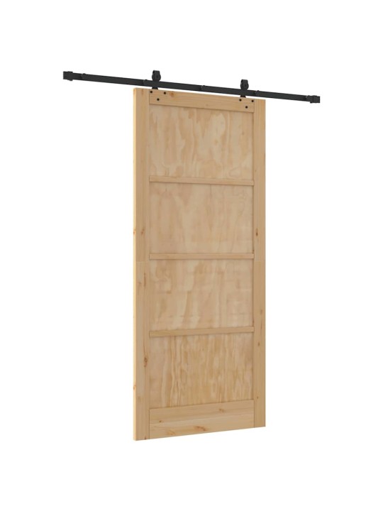 Bīdāmās durvis manuāls dabīga un melna 93 x 211 cm