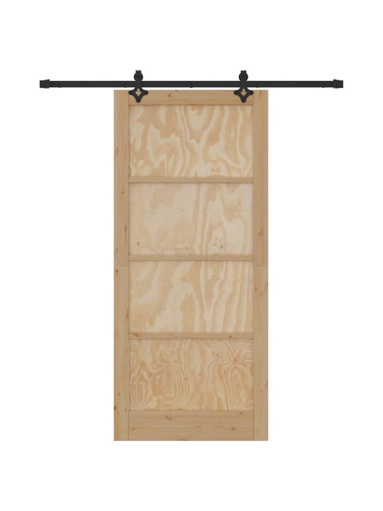 Bīdāmās durvis manuāls dabīga un melna 93 x 211 cm