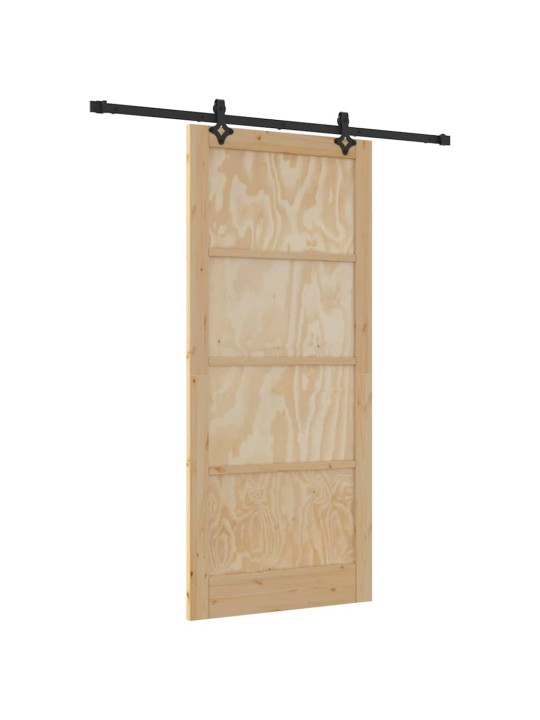 Bīdāmās durvis manuāls dabīga un melna 93 x 211 cm