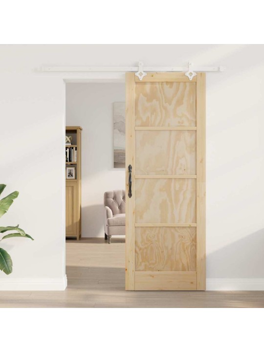 Bīdāmās durvis manuāls dabisks un balts 78 x 211 cm