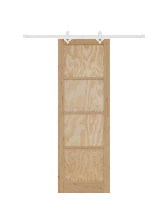 Bīdāmās durvis balts 78 x 232 cm cieta priedes koks un tērauds