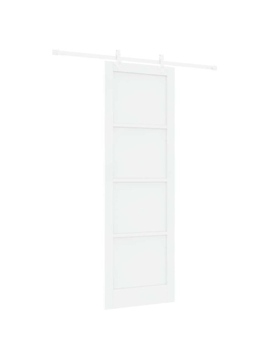Bīdāmās durvis balts 78 x 232 cm cieta priedes koks un tērauds