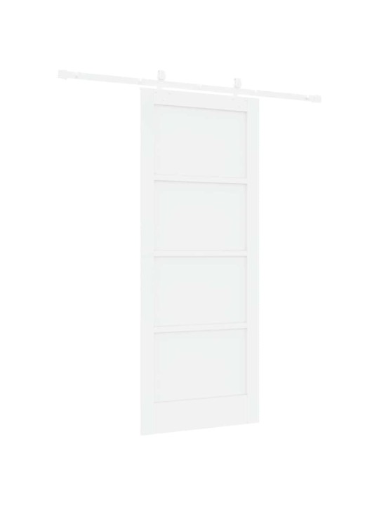Bīdāmās durvis balts 83 x 202 cm cieta priedes koks un tērauds