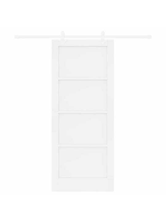 Bīdāmās durvis balts 83 x 202 cm cieta priedes koks un tērauds