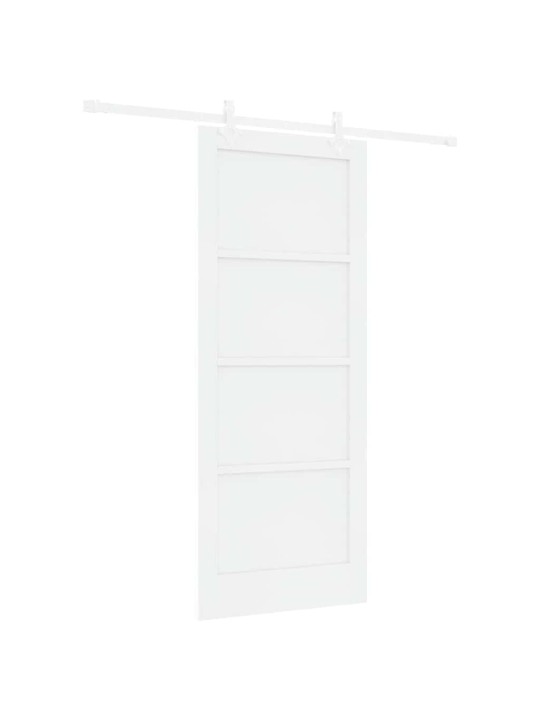 Bīdāmās durvis balts 83 x 202 cm cieta priedes koks un tērauds