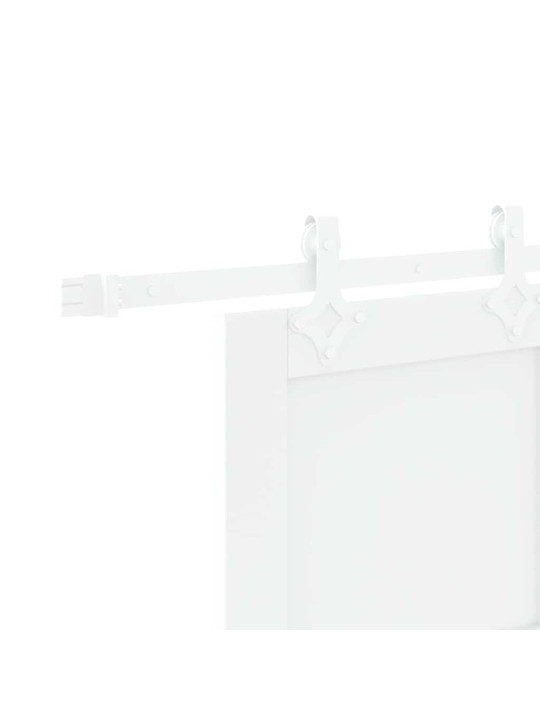 Bīdāmās durvis balts 83 x 232 cm cieta priedes koks un tērauds