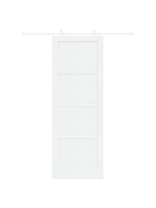 Bīdāmās durvis balts 83 x 232 cm cieta priedes koks un tērauds
