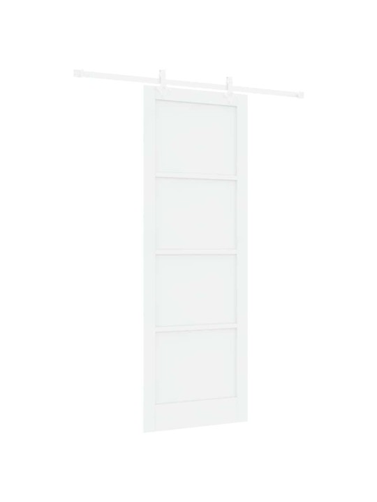 Bīdāmās durvis balts 83 x 232 cm cieta priedes koks un tērauds