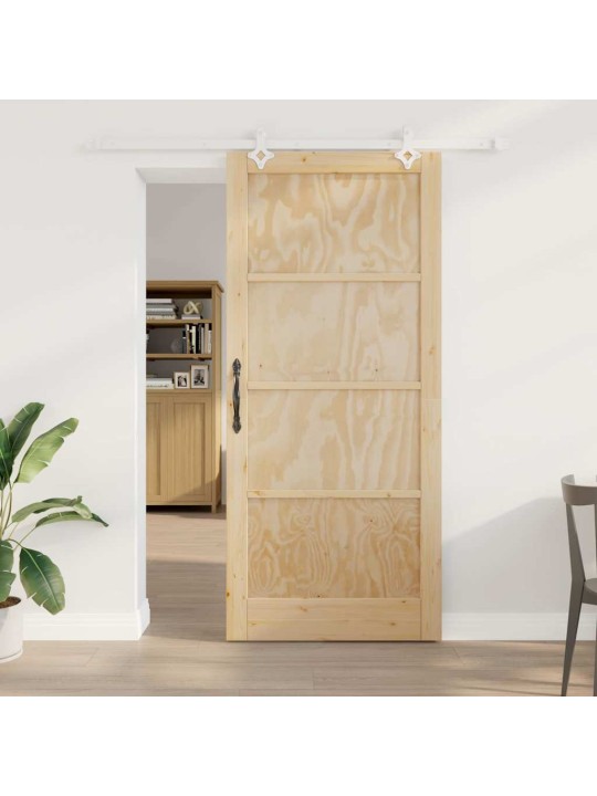 Bīdāmās durvis manuāls dabisks un balts 93 x 211 cm