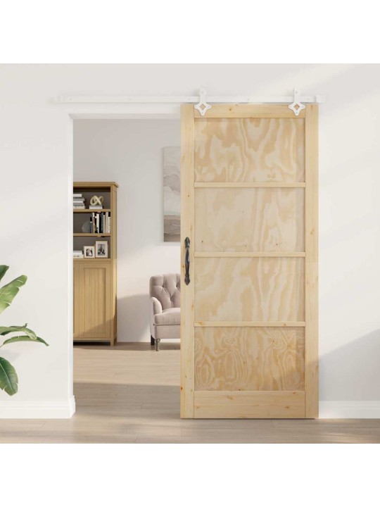 Bīdāmās durvis manuāls dabisks un balts 93 x 211 cm