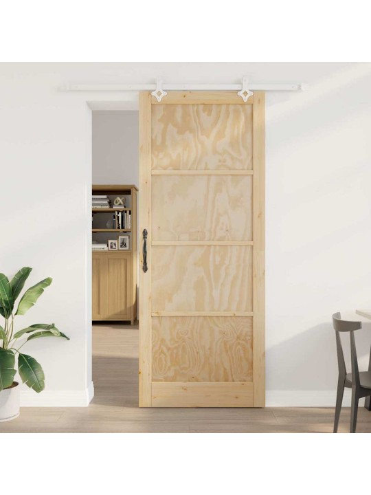 Bīdāmās durvis manuāls dabisks un balts 93 x 232 cm
