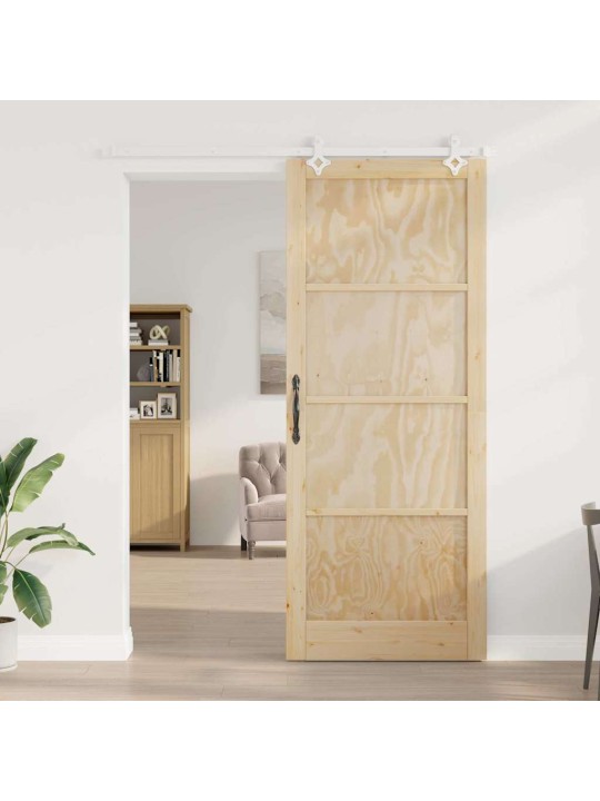 Bīdāmās durvis manuāls dabisks un balts 93 x 232 cm
