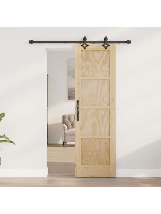 Bīdāmo durvju komplekts manuāls dabīga un melna 61 x 198.5 cm