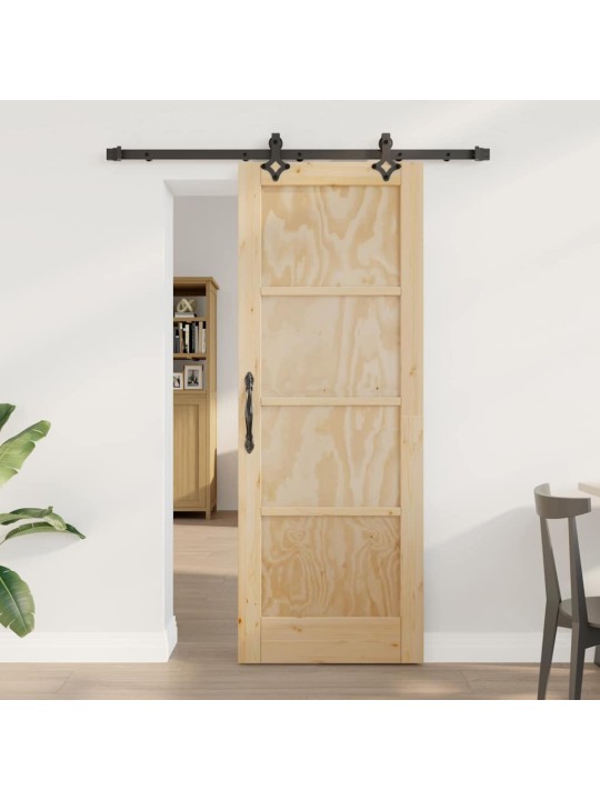 Bīdāmo durvju komplekts manuāls dabīga un melna 73.5 x 198.5 cm