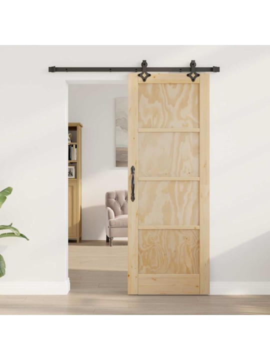 Bīdāmo durvju komplekts manuāls dabīga un melna 73.5 x 198.5 cm