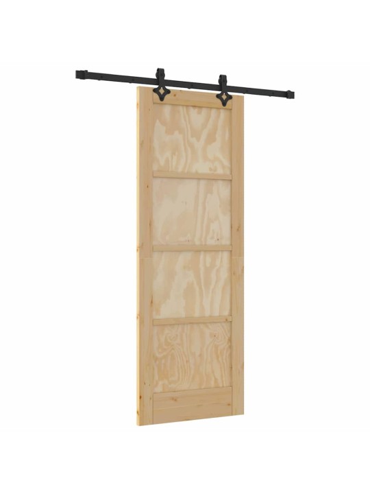 Bīdāmo durvju komplekts manuāls dabīga un melna 73.5 x 198.5 cm