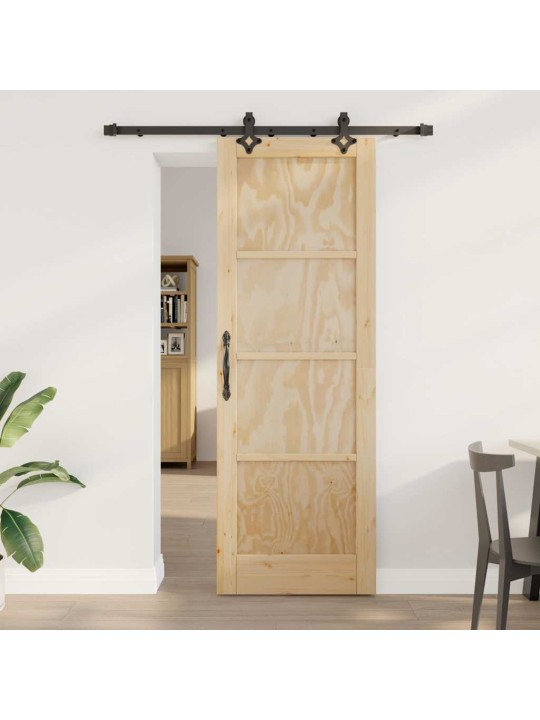 Bīdāmo durvju komplekts manuāls dabīga un melna 73.5 x 211 cm