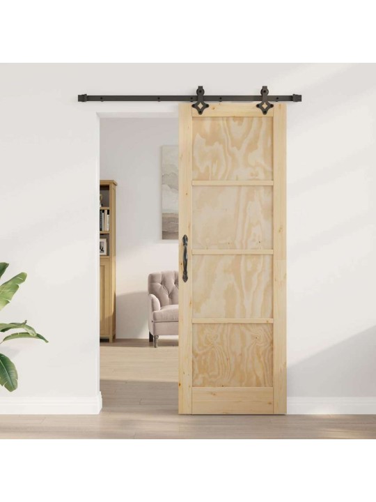 Bīdāmo durvju komplekts manuāls dabīga un melna 73.5 x 211 cm