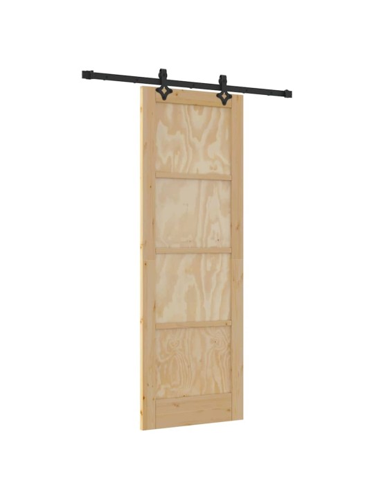 Bīdāmo durvju komplekts manuāls dabīga un melna 73.5 x 211 cm