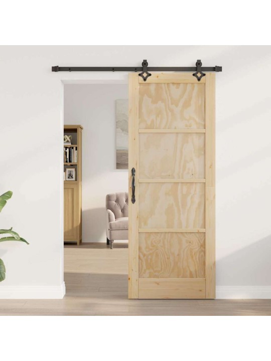 Bīdāmo durvju komplekts manuāls dabīga un melna 78 x 202 cm