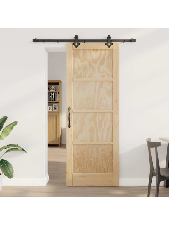 Bīdāmo durvju komplekts manuāls dabīga un melna 78 x 211 cm