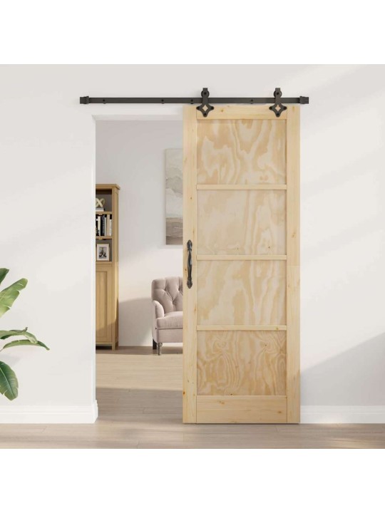 Bīdāmo durvju komplekts manuāls dabīga un melna 78 x 211 cm