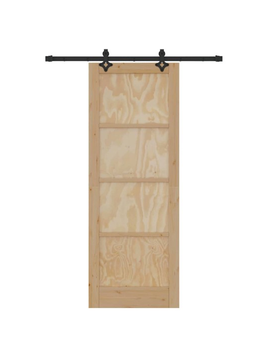 Bīdāmo durvju komplekts manuāls dabīga un melna 78 x 211 cm