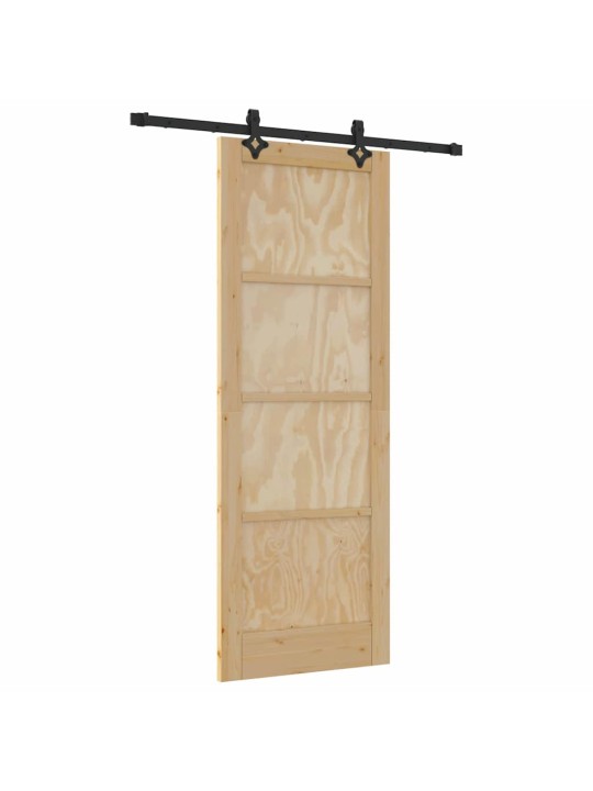 Bīdāmo durvju komplekts manuāls dabīga un melna 78 x 211 cm