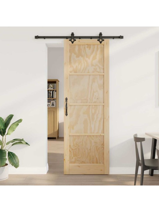 Bīdāmo durvju komplekts manuāls dabīga un melna 78 x 232 cm