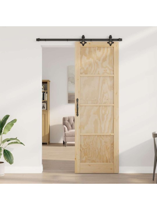 Bīdāmo durvju komplekts manuāls dabīga un melna 78 x 232 cm