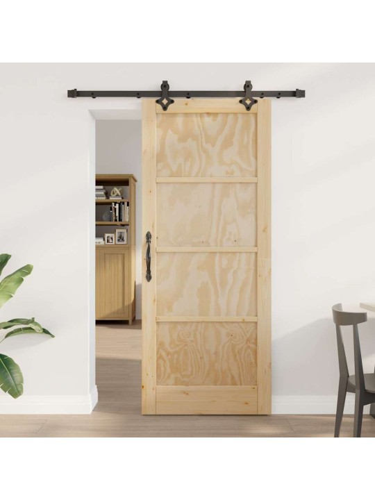 Bīdāmo durvju komplekts manuāls dabīga un melna 83 x 202 cm