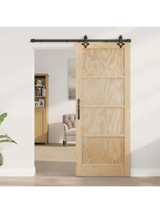 Bīdāmo durvju komplekts manuāls dabīga un melna 83 x 202 cm